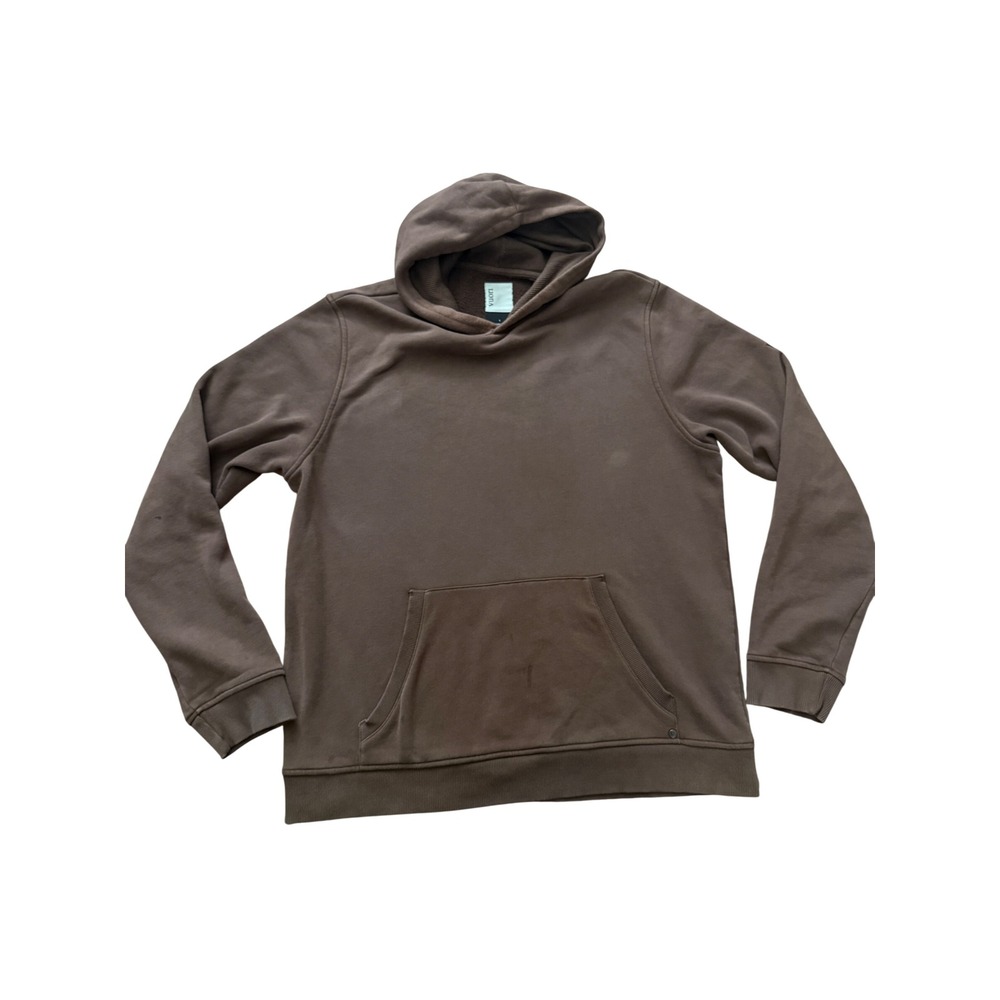 Vuori Mens V299 Organic Cotton Fleece Pullover Hoodie Brown Large